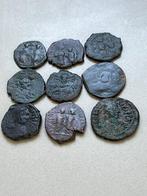Empire byzantin 9 grote zware bronzen (Sans Prix de Réserve), Postzegels en Munten