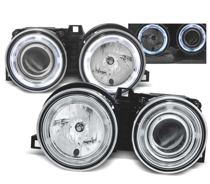 PHARES BMW E30 82-94 ANGEL EYES CCFL CHROMÉ, Autos : Pièces & Accessoires, Éclairage, Envoi