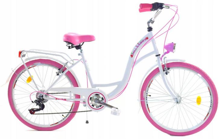Meisjesfiets 24 inch stevig model roze met wit 6 versnell..., Fietsen en Brommers, Fietsen | Meisjes, Nieuw, Ophalen of Verzenden