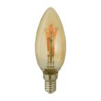 LED Spiraal kaarslamp amber 4W dimbaar E14 Extra warm, Nieuw, E14 (klein), Verzenden