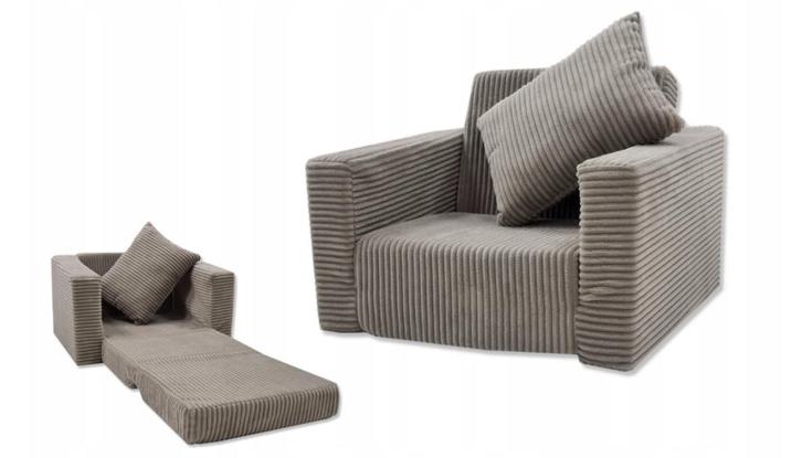 Kinderfauteuil - slaapbankje - 51x40x41cm - ribstof -beige, Kinderen en Baby's, Kinderkamer | Tafels en Stoelen, Nieuw, Ophalen of Verzenden