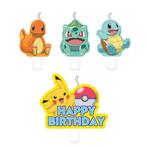 Pokemon Kaarsjes 7,8cm 4st, Hobby & Loisirs créatifs, Articles de fête, Verzenden