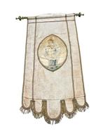 Processie vaandel - Aloysius Gonzaga - 140 cm - Antiek -