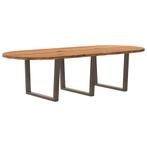 vidaXL Eettafel 280x120x74 cm ovaal massief eikenhout, Huis en Inrichting, Tafels | Eettafels, Verzenden, Nieuw