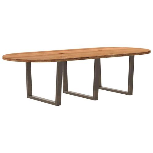 vidaXL Eettafel 280x120x74 cm ovaal massief eikenhout, Huis en Inrichting, Tafels | Eettafels, Nieuw, Verzenden
