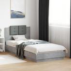 vidaXL Bedframe met hoofdeinde bewerkt hout betongrijs, Huis en Inrichting, Slaapkamer | Bedden, Verzenden, Nieuw