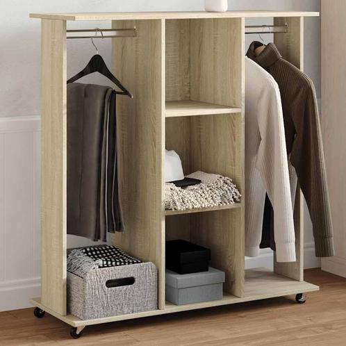 vidaXL Kledingkast met wielen 102x38x110 cm bewerkt hout, Huis en Inrichting, Kasten | Kleerkasten, Nieuw, Verzenden