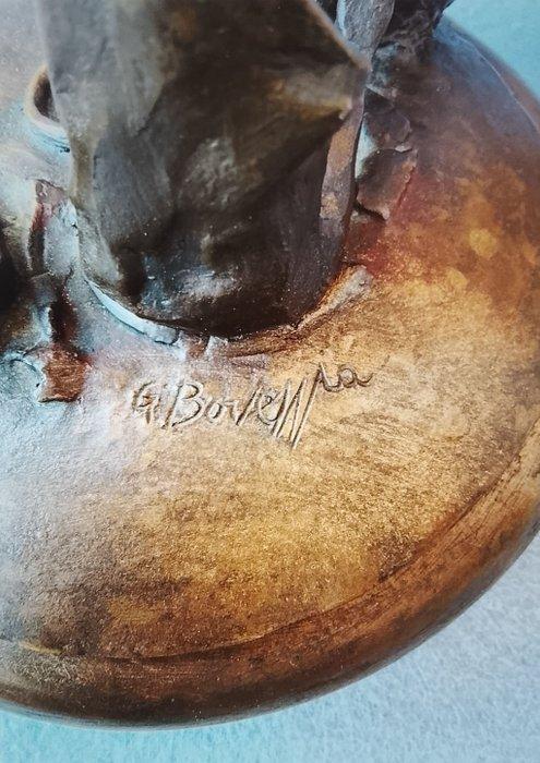 sculptuur, Bambino con uccellino - 17 cm - Brons, Antiek en Kunst, Curiosa en Brocante