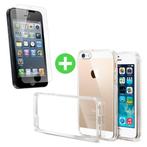 iPhone 5S Transparant TPU Hoesje + Screen Protector Tempered, Telecommunicatie, Verzenden, Nieuw