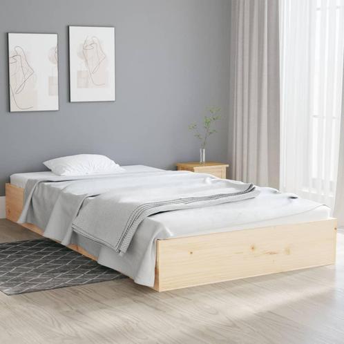 vidaXL Cadre de lit bois massif 90x200 cm, Maison & Meubles, Chambre à coucher | Lits, Neuf, Envoi