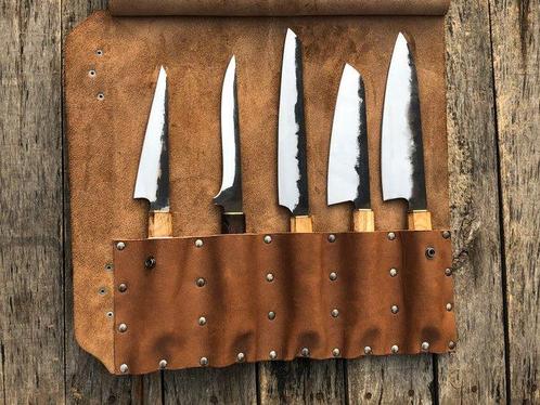 Couteau de cuisine - set de couteaux de cuisine faits main –, Antiek en Kunst, Antiek | Keukengerei