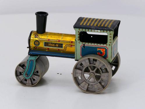 Vintage KOVAB Steam Roller Tin Toy. Lengte 20 cm. Breedte..., Collections, Trains & Trams, Enlèvement ou Envoi
