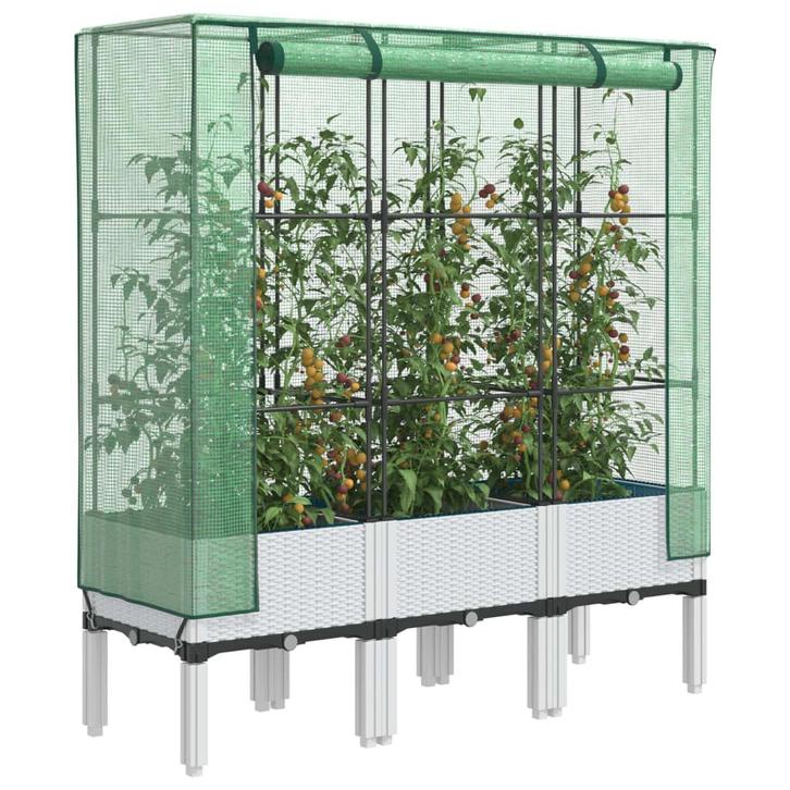 vidaXL Plantenbak verhoogd met kashoes 120x40x140 cm, Tuin en Terras, Bloempotten, Nieuw, Verzenden