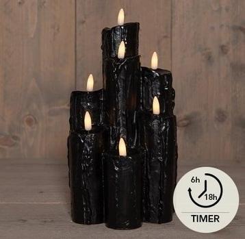 Led kaarsen annas collection – zwart wax druipkaarsen set