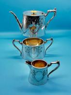Three-Piece Silver-Plated Tea Set with Hallmarks |