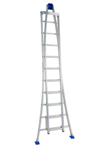 Solide 2-delige ruitenwasserladder 2×10 sporten, Ophalen of Verzenden, Ladder