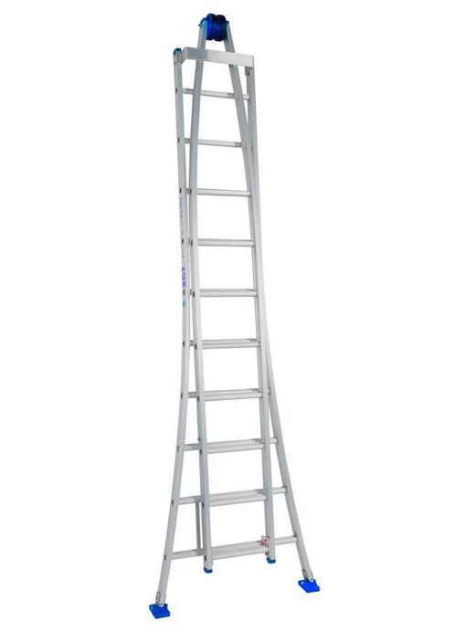 Solide 2-delige ruitenwasserladder 2×10 sporten, Doe-het-zelf en Bouw, Ladders en Trappen, 2 tot 4 meter, Opvouwbaar of Inschuifbaar