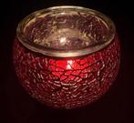 Handgemaakte wijn rood mozaïek theelichthouder 11×11×9 cm, Huis en Inrichting, Woonaccessoires | Kandelaars en Kaarsen, Ophalen of Verzenden