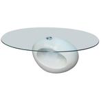 vidaXL Table basse avec dessus de table en verre ovale, Verzenden