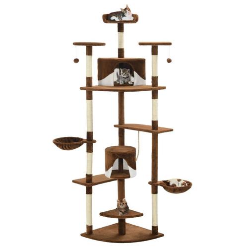 vidaXL Kattenkrabpaal met sisal krabpalen 203 cm bruin en, Dieren en Toebehoren, Katten-accessoires, Nieuw, Verzenden
