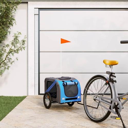 vidaXL Hondenfietstrailer oxford stof en ijzer blauw en, Dieren en Toebehoren, Overige Dieren-accessoires, Nieuw, Verzenden