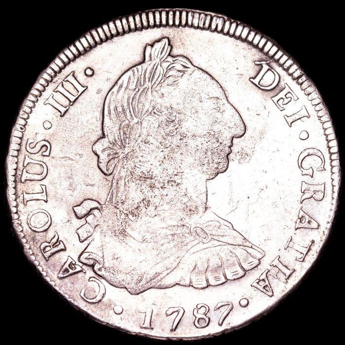 Spanje. Carlos III. 8 Reales Acuñados en la ceca de Potosi, Postzegels en Munten, Munten | Europa | Niet-Euromunten