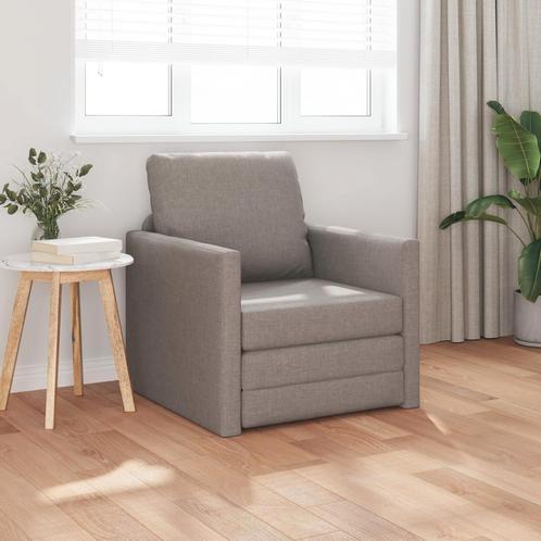 vidaXL Vloer Sofa Bed 2-in-1 Taupe 74x77x81 cm Stof, Huis en Inrichting, Zetels | Zetels, Nieuw, Verzenden