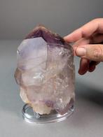 Sceptre kwartspunt met amethistlaag en hoppergroei Kristal -, Verzamelen, Mineralen en Fossielen