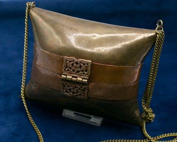 Boîte à bijoux - Ancienne petite sacoche Portagioe - Cuivre,