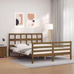 vidaXL Cadre de lit tête de lit marron miel King Size, Maison & Meubles, Chambre à coucher | Lits, Neuf, Verzenden