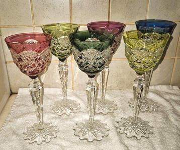 6 glazen Val Saint Lambert Verrept - Wijnglas - Kristal