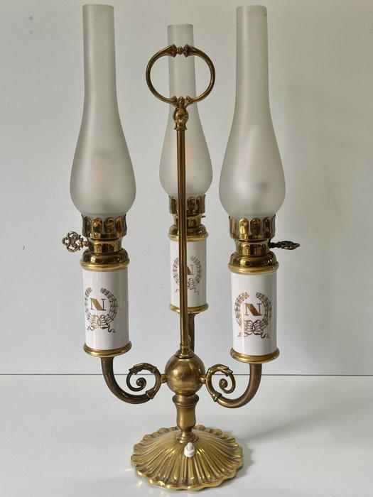Napoleon - Lampe de table - Laiton, Verre, Antiek en Kunst, Curiosa en Brocante