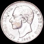 Spanje. Alfonso XII. 5 Pesetas Acuñada en la ceca de Madrid.