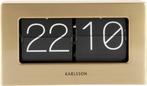 Tafelklok Boxed Flip Geborsteld Goud - 20,5x7x11,5cm, Huis en Inrichting, Woonaccessoires | Klokken, Verzenden, Nieuw