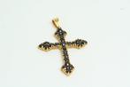 Hanger - 18 karaat Geel goud Granaat - Gouden kruis hanger, Handtassen en Accessoires