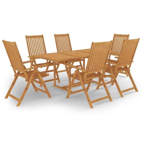 vidaXL Ensemble à manger de jardin 7 pcs Bois de teck, Jardin & Terrasse, Ensembles de jardin, Neuf, Envoi