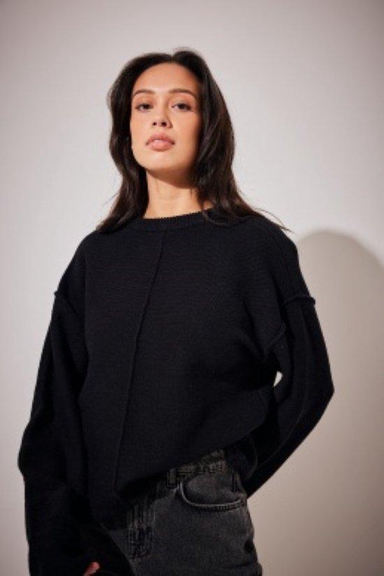 NA-KD Dames Trui - Maat S zwart  Folded Sleeve Knitted Sw..., Kleding | Dames, Truien en Vesten, Nieuw, Verzenden