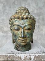 SANS PRIX DE RÉSERVE - Buste Bouddha - Bronze Patiné -