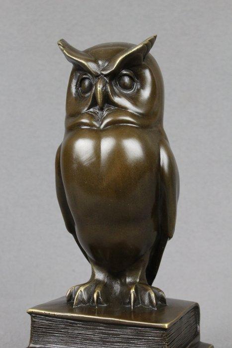 Sculpture, The Wise Owl - 22 cm - Bronze patiné, Antiek en Kunst, Curiosa en Brocante