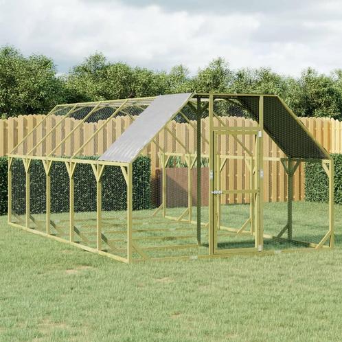 vidaXL Kippenhok 268x500x190 cm geïmpregneerd massief, Dieren en Toebehoren, Knaagdieren en Konijnen | Hokken en Kooien, Nieuw