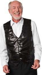 2dekans | Dressforfun Paillettenvest heren zwart XXL -, Ophalen of Verzenden, Nieuw