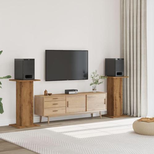 vidaXL Speakerstandaards 2 st 30x30x80 cm hout artisanaal, Audio, Tv en Foto, Luidsprekerboxen, Nieuw, Verzenden