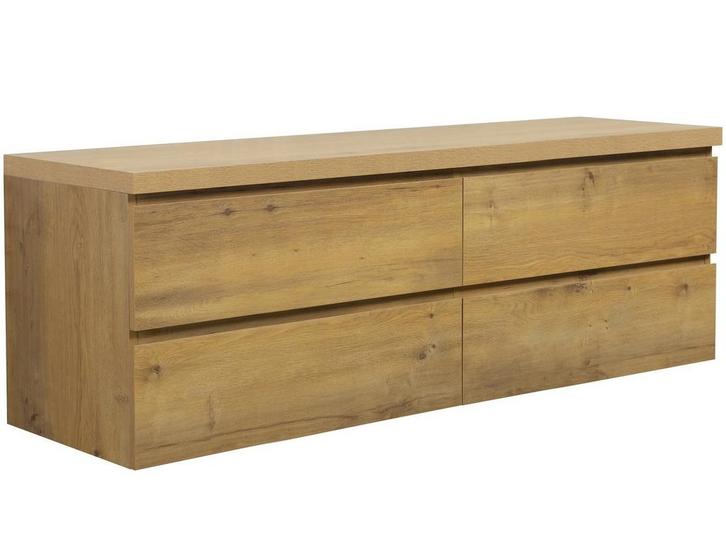 Wastafelkast Angela 160 x 48 cm Eiken Wastafelmeubel, Huis en Inrichting, Badkamer | Badkamermeubels, Nieuw, Verzenden