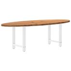 vidaXL Eettafel 240x100x74 cm ovaal massief eikenhout, Huis en Inrichting, Tafels | Eettafels, Verzenden, Nieuw