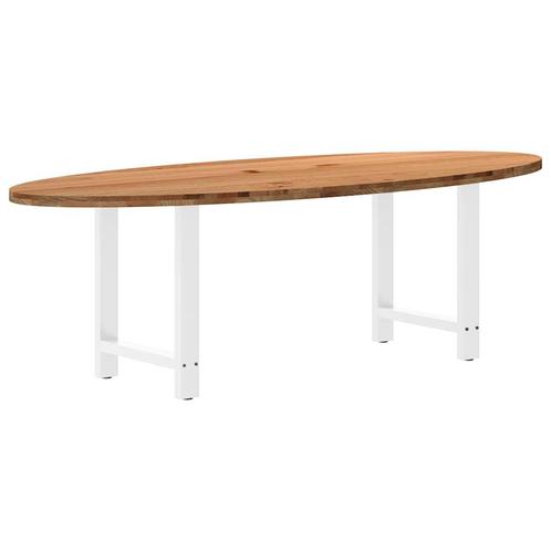 vidaXL Eettafel 240x100x74 cm ovaal massief eikenhout, Huis en Inrichting, Tafels | Eettafels, Nieuw, Verzenden