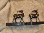 Boekensteunen (2) - gazelle - Gepatineerd brons, Antiek en Kunst