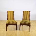 Stoel (2) - Hout, Fluweel - Victoriaanse stoelen