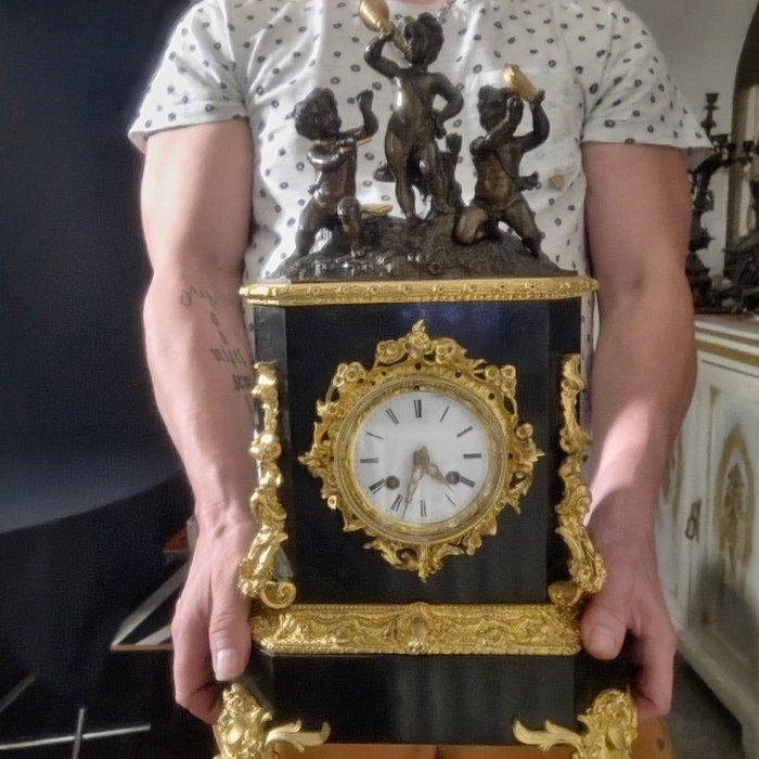 Tafelklok Napoleon III - Verguld brons - ca. 1880 - Bronzen, Antiek en Kunst, Antiek | Klokken
