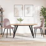 vidaXL Eetkamerstoelen 2 st fluweel roze, Huis en Inrichting, Stoelen, Verzenden, Nieuw