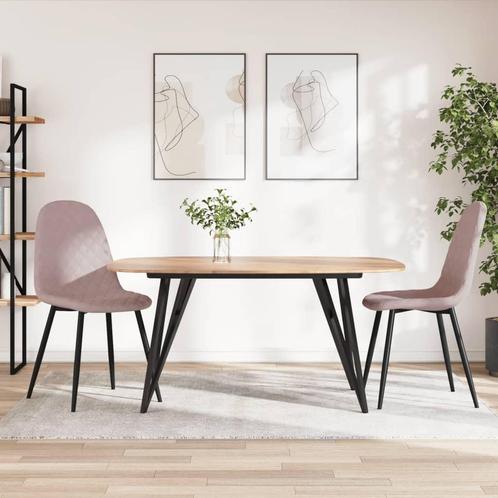 vidaXL Eetkamerstoelen 2 st fluweel roze, Huis en Inrichting, Stoelen, Nieuw, Verzenden